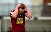22 June 2019; Conor Gibney of Westmeath reacts after defeat to Dublin in the Electric Ireland Leinster GAA Football Minor Championship semi-final match between Westmeath and Dublin at TEG Cusack Park in Mullingar, Co. Westmeath. Photo by Diarmuid Greene/Sportsfile