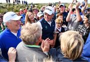 22 June 2019; James Sugrue of Mallow Golf Club, Co. Cork, centre, is congratulated by supporters after winning the R&A Amateur Championship at Portmarnock Golf Club in Dublin. Photo by Sam Barnes/Sportsfile