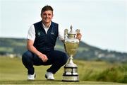 22 June 2019; James Sugrue of Mallow Golf Club, Co. Cork, with the trophy following the final day of the R&A Amateur Championship at Portmarnock Golf Club in Dublin. Photo by Sam Barnes/Sportsfile