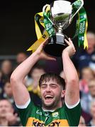 22 June 2019; Kerry captain Jack O'Connor lifts the cup after the Electric Ireland Munster GAA Football Minor Championship Final match between Cork and Kerry at Páirc Ui Chaoimh in Cork.  Photo by Brendan Moran/Sportsfile