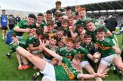 22 June 2019; Kerry players celebrate after the Electric Ireland Munster GAA Football Minor Championship Final match between Cork and Kerry at Páirc Ui Chaoimh in Cork. Photo by Brendan Moran/Sportsfile