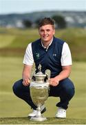 22 June 2019; James Sugrue of Mallow Golf Club, Co. Cork, with the trophy following the final day of the R&A Amateur Championship at Portmarnock Golf Club in Dublin. Photo by Sam Barnes/Sportsfile