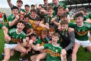 22 June 2019; Kerry players celebrate after the Electric Ireland Munster GAA Football Minor Championship Final match between Cork and Kerry at Páirc Ui Chaoimh in Cork.  Photo by Brendan Moran/Sportsfile