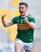 22 June 2019; Adam Curran of Kerry celebrates at the final whistle of the Electric Ireland Munster GAA Football Minor Championship Final match between Cork and Kerry at Páirc Ui Chaoimh in Cork.  Photo by Brendan Moran/Sportsfile