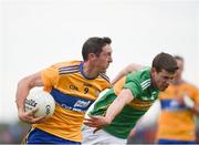 22 June 2019; Cathal O’Connor of Clare in action against Paddy Maguire of Leitrim during the GAA Football All-Ireland Senior Championship Round 2 match between Leitrim and Clare at Avantcard Páirc Seán Mac Diarmada in Carrick-on-Shannon, Leitrim. Photo by Daire Brennan/Sportsfile