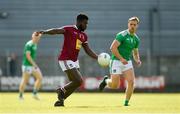22 June 2019; Boidu Sayeh of Westmeath in action against Michael Fitzgibbon of Limerick during the GAA Football All-Ireland Senior Championship Round 2 match between Westmeath and Limerick at TEG Cusack Park in Mullingar, Co. Westmeath. Photo by Diarmuid Greene/Sportsfile
