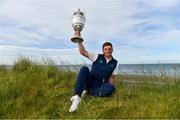 22 June 2019; James Sugrue of Mallow Golf Club, Co. Cork, with the trophy following the final day of the R&A Amateur Championship at Portmarnock Golf Club in Dublin.  Photo by Sam Barnes/Sportsfile