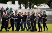 22 June 2019; The Lory Meagher Cup winning Leitrim team led by captain Dick Molloy are introduced to the crowd at half time during the GAA Football All-Ireland Senior Championship Round 2 match between Leitrim and Clare at Avantcard Páirc Seán Mac Diarmada in Carrick-on-Shannon, Leitrim. Photo by Daire Brennan/Sportsfile