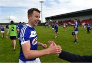 22 June 2019; Stephen Attride of Laois celebrates following the GAA Football All-Ireland Senior Championship Round 2 match between Derry and Laois at Derry GAA Centre of Excellence in Owenbeg, Derry. Photo by Ramsey Cardy/Sportsfile