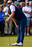 22 June 2019; James Sugrue of Mallow Golf Club, Co. Cork, reacts to a missed putt for birdie on the 17th hole during the final day of the R&A Amateur Championship at Portmarnock Golf Club in Dublin.  Photo by Sam Barnes/Sportsfile