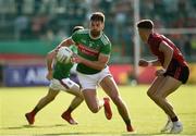 22 June 2019; Aidan O'Shea of Mayo in action against Pirce Laverty of Down during the GAA Football All-Ireland Senior Championship Round 2 match between Down and Mayo at Pairc Esler in Newry, Down.  Photo by Oliver McVeigh/Sportsfile