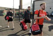 22 June 2019; Aidan O'Shea of Mayo, centre, arrives for the GAA Football All-Ireland Senior Championship Round 2 match between Down and Mayo at Pairc Esler in Newry, Down.  Photo by Oliver McVeigh/Sportsfile