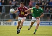 22 June 2019; Ger Egan of Westmeath in action against Iain Corbett of Limerick during the GAA Football All-Ireland Senior Championship Round 2 match between Westmeath and Limerick at TEG Cusack Park in Mullingar, Co. Westmeath. Photo by Diarmuid Greene/Sportsfile