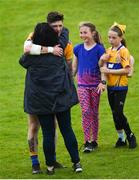 22 June 2019; Aaron Fitzgerald of Clare is congratulated by his mother Rosie after the GAA Football All-Ireland Senior Championship Round 2 match between Leitrim and Clare at Avantcard Páirc Seán Mac Diarmada in Carrick-on-Shannon, Leitrim. Photo by Daire Brennan/Sportsfile