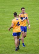 22 June 2019; Dean Ryan, left, and Gary Brennan of Clare celebrate after the GAA Football All-Ireland Senior Championship Round 2 match between Leitrim and Clare at Avantcard Páirc Seán Mac Diarmada in Carrick-on-Shannon, Leitrim. Photo by Daire Brennan/Sportsfile