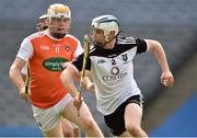 22 June 2019; James Weir of Sligo in action against Eoin McGuinness of Armagh during the Nicky Rackard Cup Final match between Armagh and Sligo at Croke Park in Dublin.  Photo by Matt Browne/Sportsfile