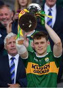22 June 2019; Kerry captain Gavin White lifts the cup after the Munster GAA Football Senior Championship Final match between Cork and Kerry at Páirc Ui Chaoimh in Cork.  Photo by Brendan Moran/Sportsfile