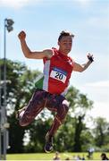 22 June 2019; Ryan Nixon-Stewart of City of Lisburn A.C., Co. Down, competing in the Senior Mens Long Jump during the AAI Games & Irish Life Health Combined Events Day 1 at Santry in Dublin. Photo by Sam Barnes/Sportsfile