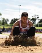 22 June 2019; Adam McMullen of Crusaders A.C., Co. Dublin, competing in the Senior Mens Long Jump during the AAI Games & Irish Life Health Combined Events Day 1 at Santry in Dublin. Photo by Sam Barnes/Sportsfile