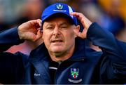 22 June 2019; Monaghan manager Malachy O'Rourke settles his hat before the GAA Football All-Ireland Senior Championship Round 2 match between Monaghan and Armagh at St Tiarnach's Park in Clones, Monaghan.  Photo by Ray McManus/Sportsfile