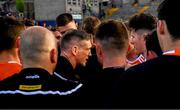 22 June 2019; The Armagh manager Kieran McGeeney speaking to his players after the GAA Football All-Ireland Senior Championship Round 2 match between Monaghan and Armagh at St Tiarnach's Park in Clones, Monaghan.  Photo by Ray McManus/Sportsfile