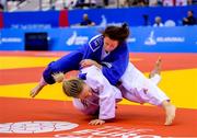 23 June 2019; Megan Fletcher of Ireland, blue, in action against Sally Conway of Great Britain during their Women's Judo Middleweight preliminary round match at Chizhovka Arena on Day 3 of the Minsk 2019 2nd European Games in Minsk, Belarus. Photo by Seb Daly/Sportsfile