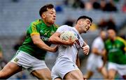 23 June 2019; Séamus Hanafin of Kildare  in action against  Robbie Farrelly of Meath  during the Leinster Junior Football Championship Final match between Meath and Kildare at Croke Park in Dublin. Photo by Ray McManus/Sportsfile