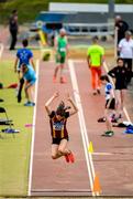 23 June 2019; Allison Dempsey of Eire Og Corra Choill A.C., Co. Kildare, competing in the Long Jump event during the U14 Pentathlon during the AAI Games & Irish Life Health Combined Events Day 2, Juvenile Combined Events at Morton Stadium in Santry. Photo by Eóin Noonan/Sportsfile