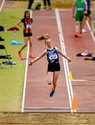 23 June 2019; Hannah Falvey of Belgooly A.C., Co. Cork, competing in the Long Jump event during the U14 Pentathlon during the AAI Games & Irish Life Health Combined Events Day 2, Juvenile Combined Events at Morton Stadium in Santry. Photo by Eóin Noonan/Sportsfile