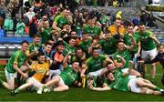 23 June 2019; Meath players celebrate with the cup after the Leinster Junior Football Championship Final match between Meath and Kildare at Croke Park in Dublin. Photo by Ray McManus/Sportsfile