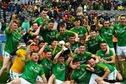 23 June 2019; Meath players celebrate with the cup after the Leinster Junior Football Championship Final match between Meath and Kildare at Croke Park in Dublin. Photo by Ray McManus/Sportsfile