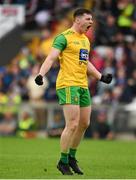 23 June 2019; Jamie Brennan of Donegal celebrates after scoring his side's first goal of the game during the Ulster GAA Football Senior Championship Final match between Donegal and Cavan at St Tiernach's Park in Clones, Monaghan. Photo by Sam Barnes/Sportsfile