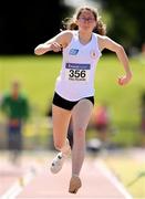 22 June 2019;  Anna McKinty of Strathearn Belfast competing in the Girls Triple Jump event   during the Irish Life Health Tailteann Inter-provincial Games at Santry in Dublin. Photo by Sam Barnes/Sportsfile
