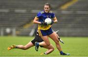 23 June 2019; Jenny Higgins of Roscommon in action against Nicola Brennan of  Sligo during the TG4 Ladies Football Connacht Intermediate Football Championship Final match between Roscommon and Sligo at Elvery's MacHale Park in Castlebar, Mayo. Photo by Matt Browne/Sportsfile