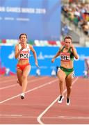 23 June 2019; Niamh Whelan of Ireland, right, competes in the Women's 100m at Dinamo Stadium on Day 3 of the Minsk 2019 2nd European Games in Minsk, Belarus. Photo by Seb Daly/Sportsfile