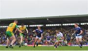 23 June 2019; Jamie Brennan of Donegal shoots to score to his side's first goal of the game during the Ulster GAA Football Senior Championship Final match between Donegal and Cavan at St Tiernach's Park in Clones, Monaghan. Photo by Sam Barnes/Sportsfile