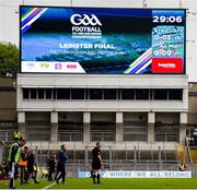 23 June 2019; Meath manager Andy McEntee patrols the sideline as the scoreboard shows his side have yet to score in the 30th minute during the Leinster GAA Football Senior Championship Final match between Dublin and Meath at Croke Park in Dublin. Photo by Daire Brennan/Sportsfile