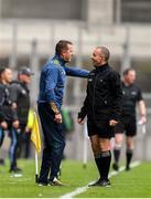 23 June 2019; Meath manager Andy McEntee argues with fourth official David Hickey during the Leinster GAA Football Senior Championship Final match between Dublin and Meath at Croke Park in Dublin. Photo by Daire Brennan/Sportsfile