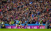 23 June 2019; Supporters of both sides, amongst the 47,027 attendance, watch the game from the Hogan Stand during the Leinster GAA Football Senior Championship Final match between Dublin and Meath at Croke Park in Dublin. Photo by Ray McManus/Sportsfile