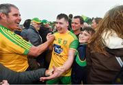 23 June 2019; Jamie Brennan of Donegal with supporters following the Ulster GAA Football Senior Championship Final match between Donegal and Cavan at St Tiernach's Park in Clones, Monaghan. Photo by Ramsey Cardy/Sportsfile