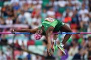 23 June 2019; Nelvin Appiah of Ireland competes in the Men's High Jump during Dynamic New Athletics qualification match three at Dinamo Stadium on Day 3 of the Minsk 2019 2nd European Games in Minsk, Belarus. Photo by Seb Daly/Sportsfile