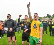 23 June 2019; Donegal players, from left, Paul Durcan, Shaun Patton and Patrick McBrearty following the Ulster GAA Football Senior Championship Final match between Donegal and Cavan at St Tiernach's Park in Clones, Monaghan. Photo by Ramsey Cardy/Sportsfile