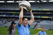 23 June 2019; David Byrne of Dublin celebrates with the Delaney cup after the Leinster GAA Football Senior Championship Final match between Dublin and Meath at Croke Park in Dublin. Photo by Daire Brennan/Sportsfile