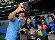 23 June 2019; Brian Howard of Dublin celebrates with supporters after the Leinster GAA Football Senior Championship Final match between Dublin and Meath at Croke Park in Dublin. Photo by Daire Brennan/Sportsfile