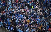 23 June 2019; Dublin fans cheer on their side during the Leinster GAA Football Senior Championship Final match between Dublin and Meath at Croke Park in Dublin. Photo by Brendan Moran/Sportsfile