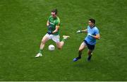 23 June 2019; Cillian O'Sullivan of Meath in action against David Byrne of Dublin during the Leinster GAA Football Senior Championship Final match between Dublin and Meath at Croke Park in Dublin. Photo by Brendan Moran/Sportsfile