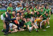 23 June 2019; The Meath players celebrate with the cup after the Leinster Junior Football Championship Final match between Meath and Kildare at Croke Park in Dublin. Photo by Ray McManus/Sportsfile