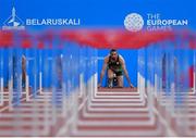 23 June 2019; Gerard O'Donnell of Ireland prior to the Men's 110m hurdles during Dynamic New Athletics qualification match three at Dinamo Stadium on Day 3 of the Minsk 2019 2nd European Games in Minsk, Belarus. Photo by Seb Daly/Sportsfile