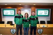 22 June 2019; Rob Parker, Martin Donnellan and Jason Finn from Colemanstown United, Galway, during the FAI Club of the Year Information Day at FAI National Training Centre in Abbotstown, Dublin. Photo by Eóin Noonan/Sportsfile