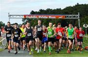 21 June 2019; 2019 marks the second year running that Aviva is a gold sponsor of the charity run. This year’s event sold out, with 1,000 runners taking to the course. Proceeds from the event go to LGBT + charities belong to, Shout Out and HIV Ireland. See Aviva.ie/pride or #SafeToDream for further details. Pictured is a general view of the start of the Dublin Pride Run, a marquee event for Dublin Pride Festival, in the Phoenix Park. Photo by Sam Barnes/Sportsfile